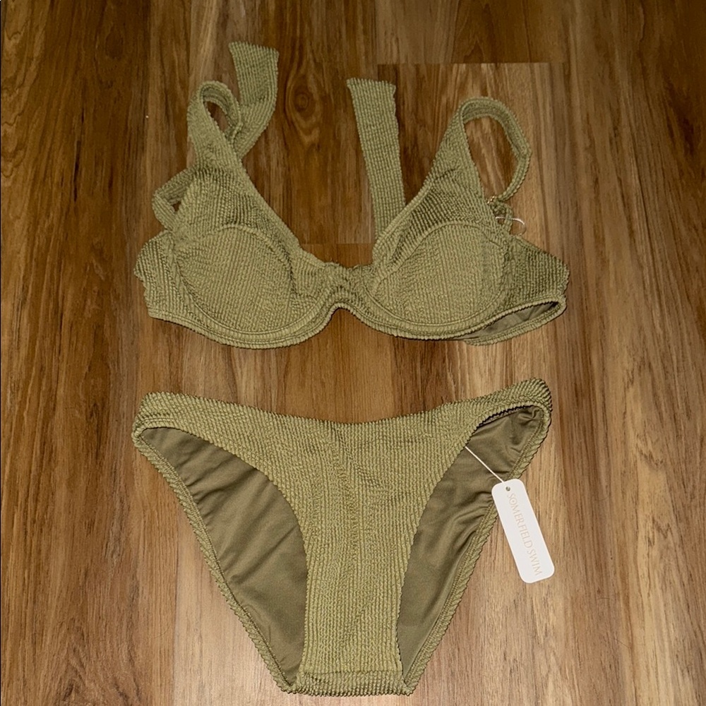 Somerfield Swim Green Bikini Set with Textured Finish
